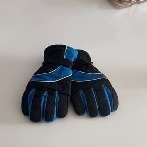 Black and Blue Winter Gloves